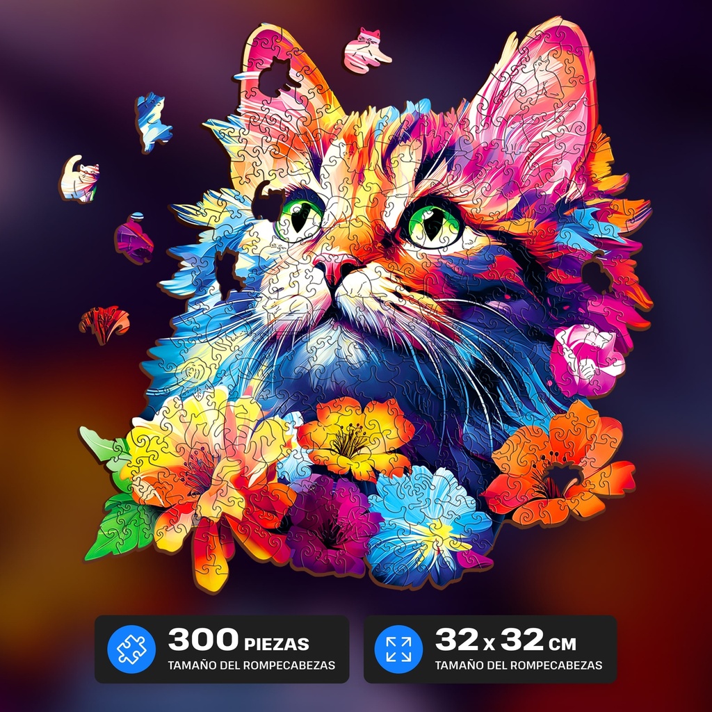 Puzzle de Madera - Gato - 300 piezas