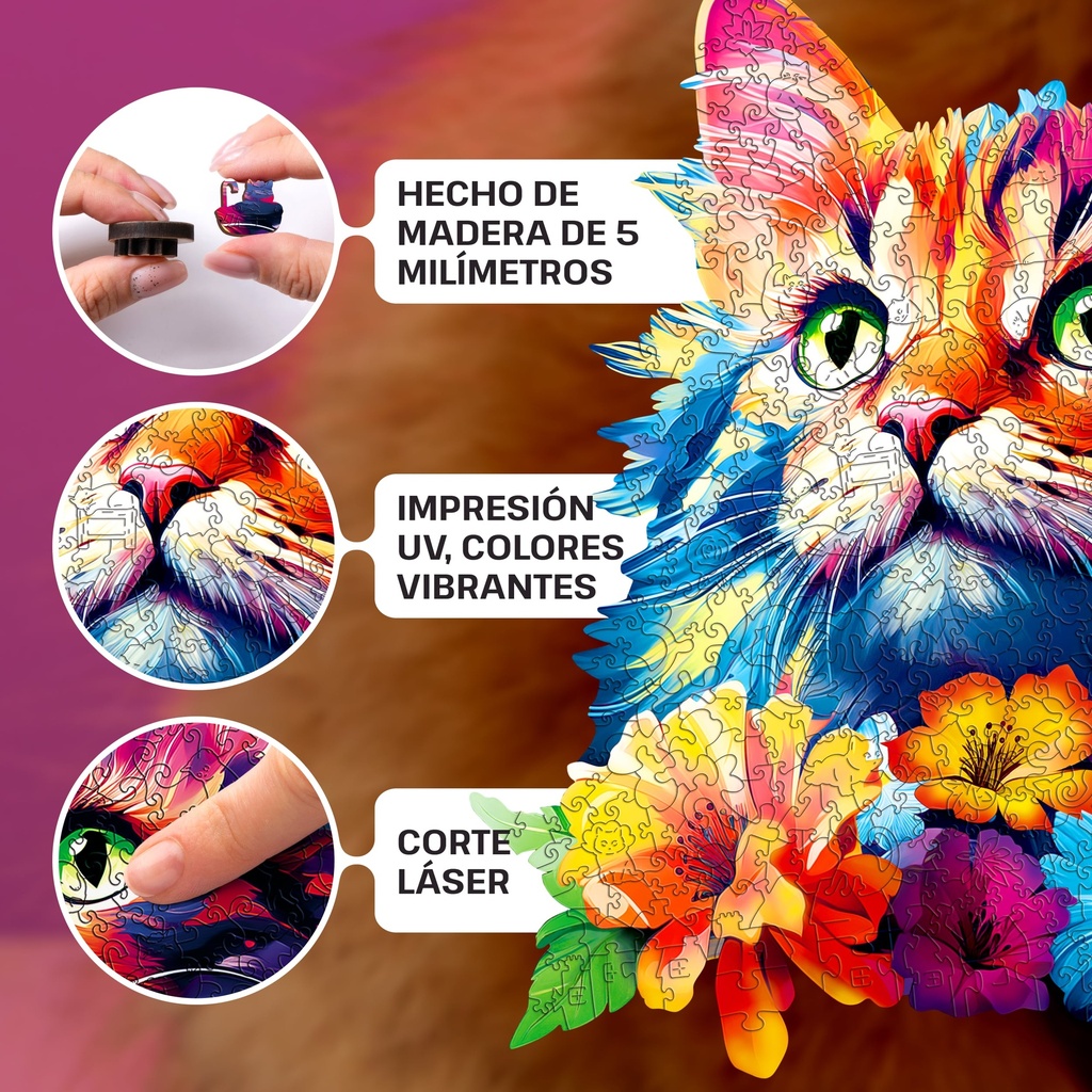 Puzzle de Madera - Gato - 300 piezas