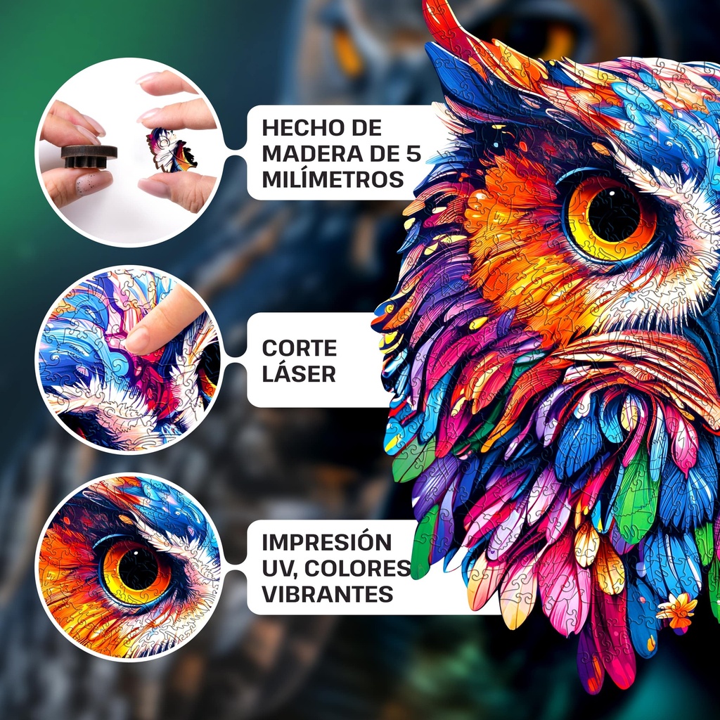 Puzzle de Madera - Búho - 300 piezas