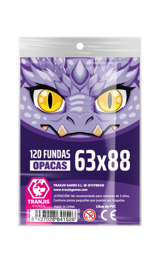 [TRG-157mor] Fundas Dragón Morado (63X88mm) 